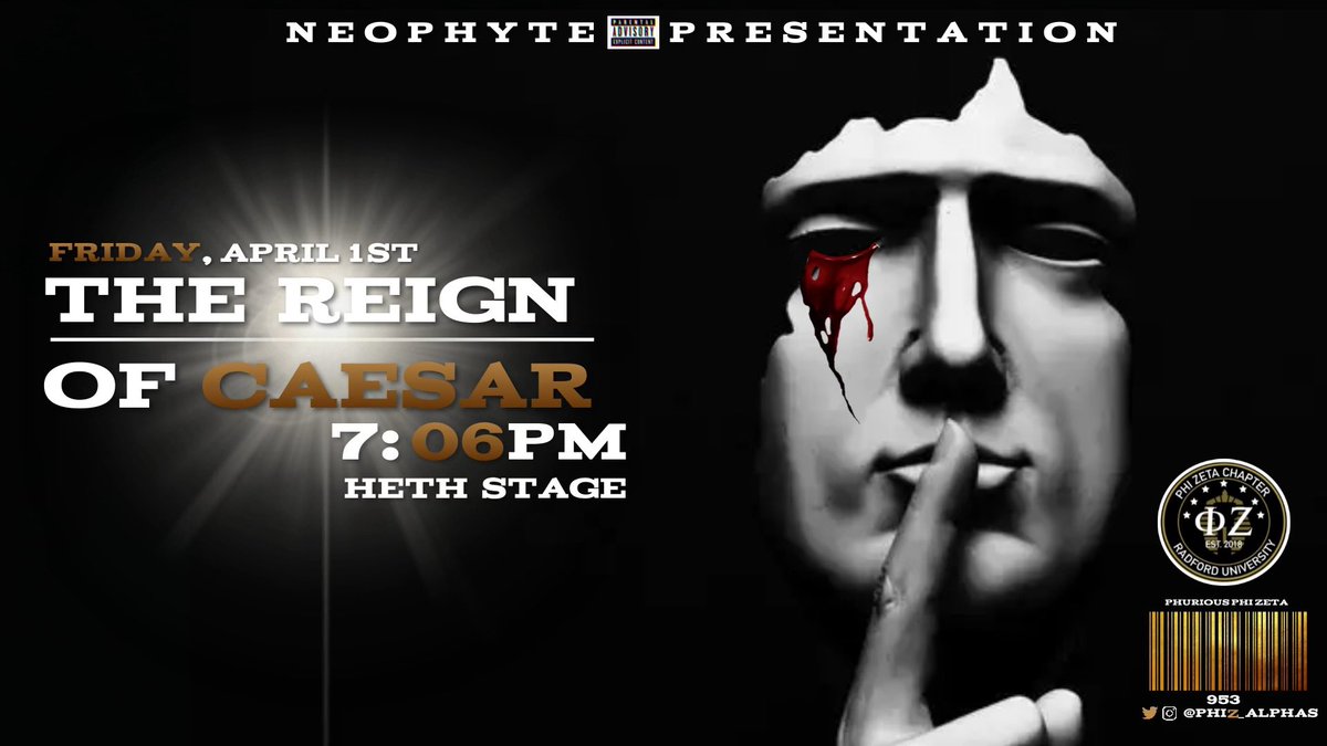 PhiZ_Alphas's tweet photo. THE TIME HAS COME….THE DYNASTY  CONTINUES 🏆
________________________

Phi Zeta Neophyte Presentation 🦍
________________________

THIS FRIDAY • April 1st • 7:06PM • Heth Stage 📍
________________________

See You Friday🤝 https://t.co/5FrmO33hhP