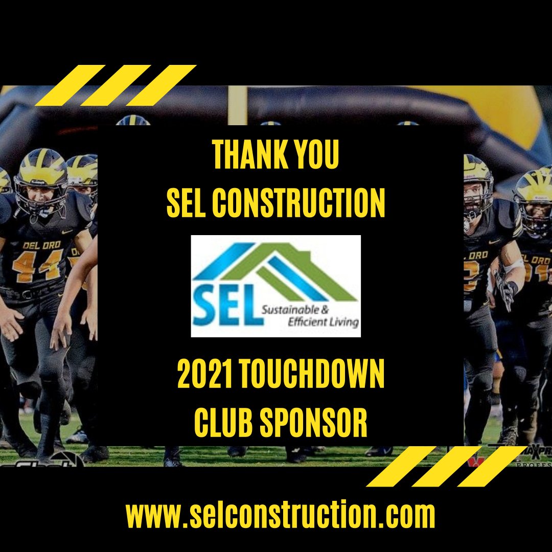 Thank you, SEL Construction for being a #DelOroTouchdownClub Sponsor during the 2021@deloro.goldeneaglesfootball Season. We had a great season, and are looking forward to the next! #delorofootball #delorohighschool #goldeneagles