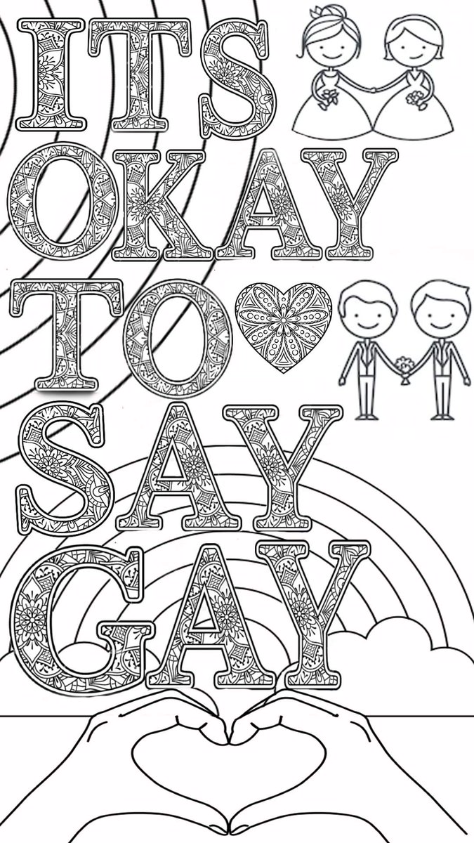 MullarkeyGish's tweet photo. Hey Florida! Here's a coloring page for your kids to teach them an important lesson! @GISH #ItsOKToSayGay @GovRonDeSantis #GISH #BookBash https://t.co/RUuPrOT8gZ