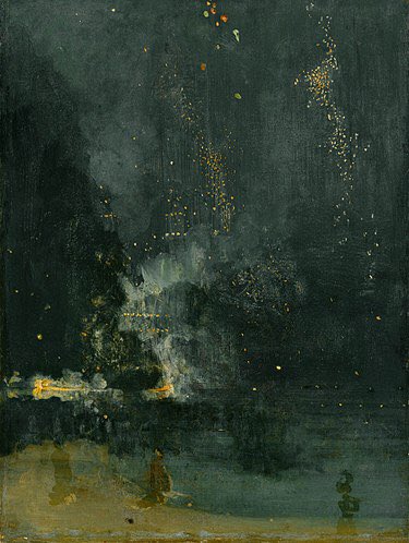 olgatuleninova's tweet photo. James Abbott McNeill Whistler, Nocturne in Black and Gold – The Falling Rocket , 1874 https://t.co/CYkEUQLFZF
