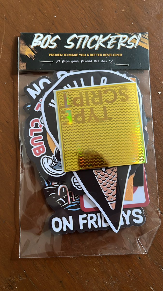 linoleum_89's tweet photo. @wesbos stickers arrived in Chihuahua, México. Proven to make you a better developer 💪 #bosstickers https://t.co/706Ugb7CAG