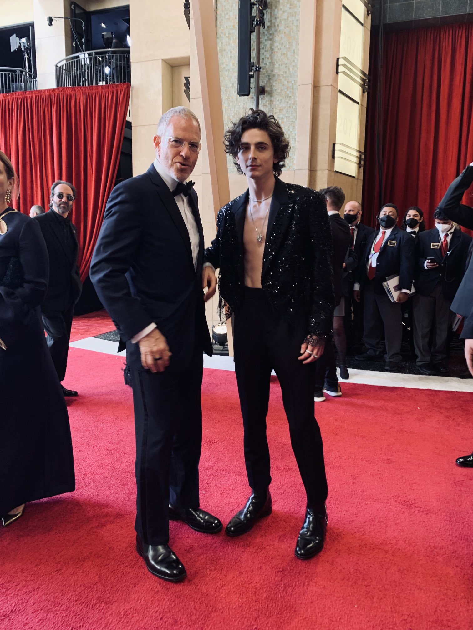 Timothee Chalamet Shirtless on Oscars 2022 Red Carpet: Photos