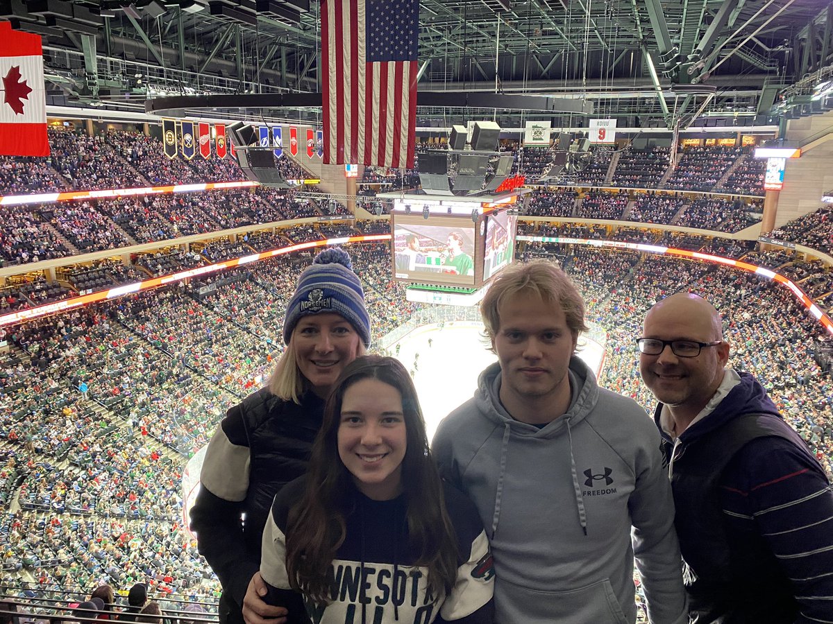 Enjoying the #mnwild vs Avalanche game with our <a href="/StCloudNorsemen/">St. Cloud Norsemen</a> billet from Colorado