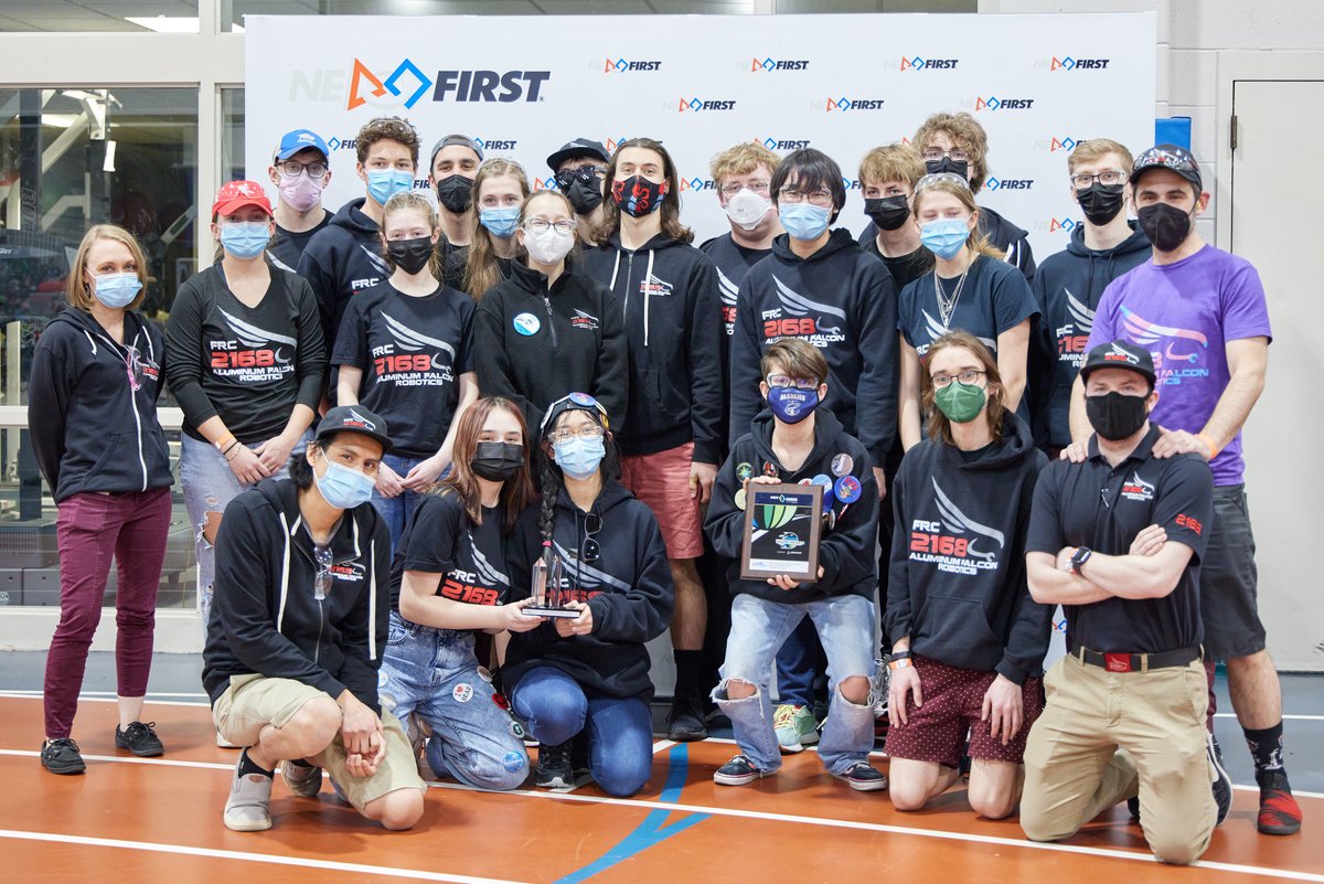 NEFIRST's tweet photo. Congrats to FRC 2168, Aluminum Falcons, on winning the Engineering Excellence Award! @NE_CentralMass #omgrobots #morethanrobots #WeAreNE #NECMD https://t.co/2wIFSfXQrc