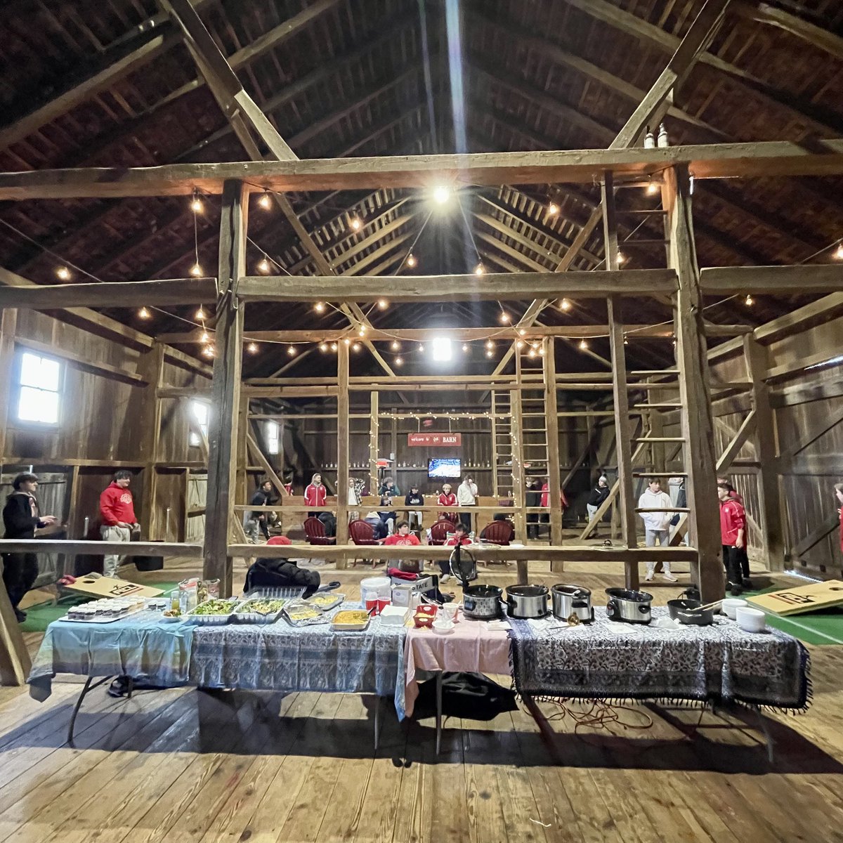 Boys team enjoying their 2nd team dinner of the season. Good off field work can have a positive effect on the field.