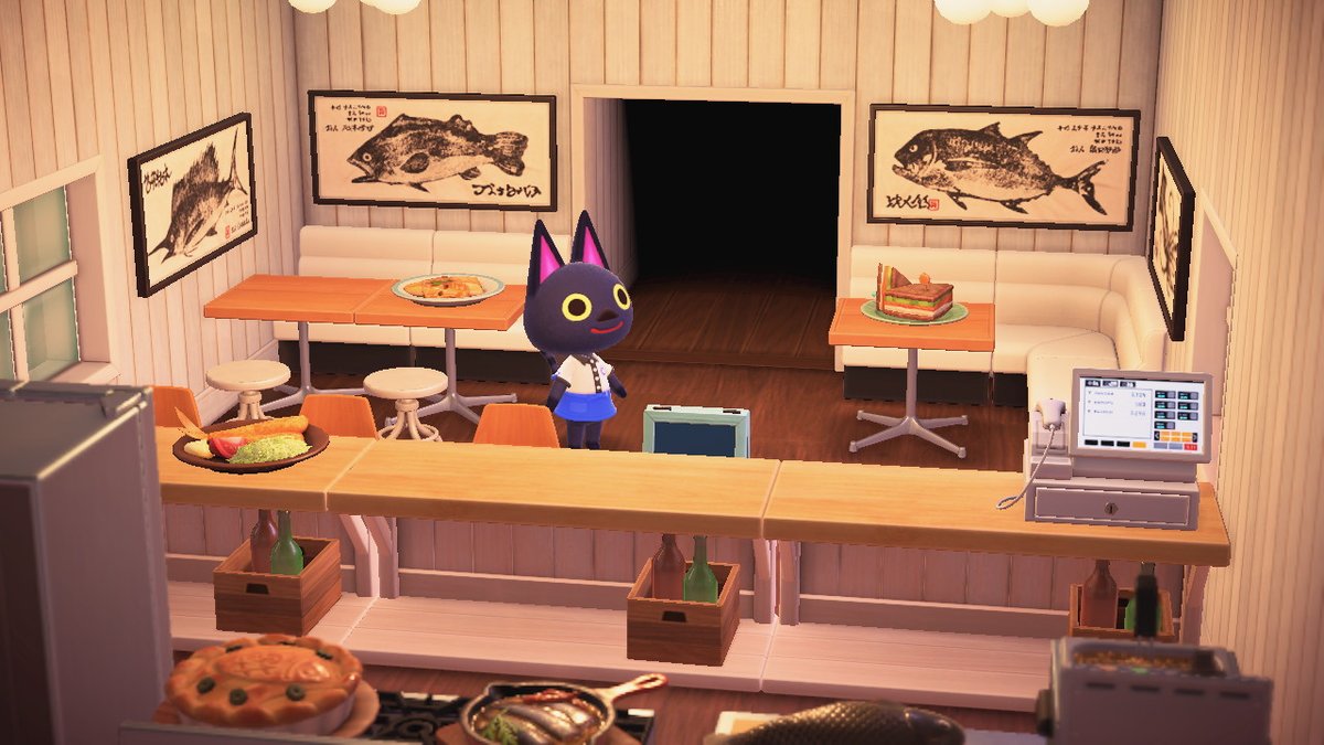 AC_Juniper's tweet photo. Kiki's seafood snack bar #HHP #AnimalCrossing #ACNH #NintendoSwitch https://t.co/4rfYQrAHMR