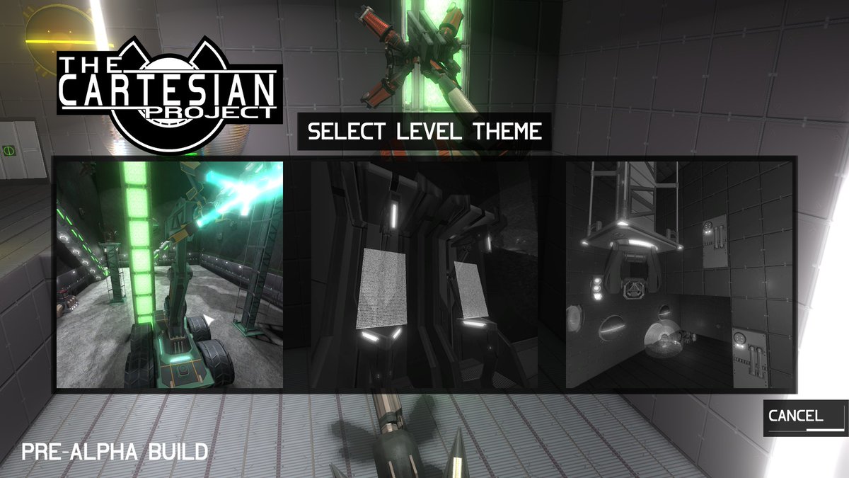 This evening our menu takes center stage. Now showing 3 different level themes available in the closed alpha.

Maybe it's about time for some more explorers?

#TheCartesianProject #indiegame #indiegamedev #gaming #gametesting