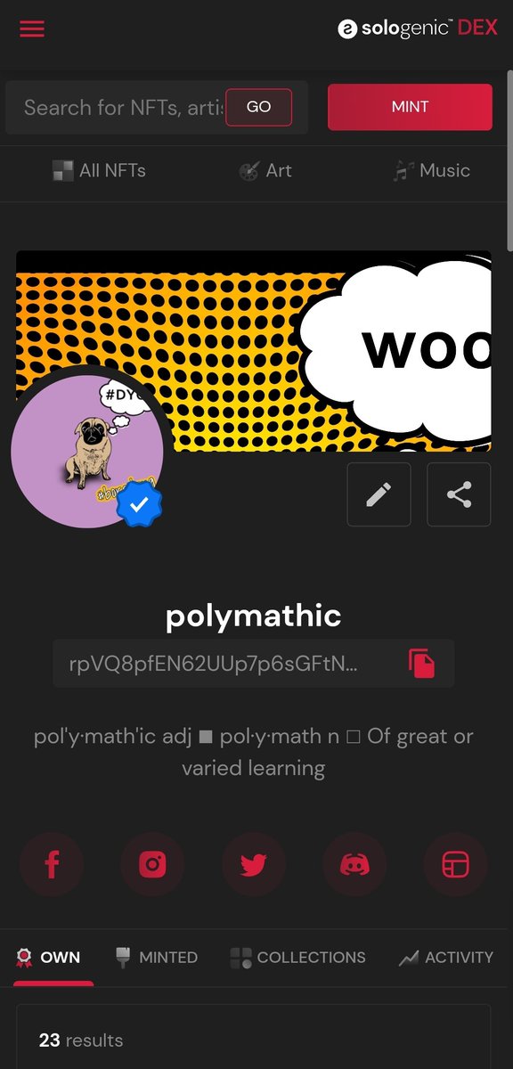 JoshuaSkellett's tweet photo. Just 23 #NFTs left from my #polymathic #NFTCollection only on #Sologenic
https://t.co/m4o2PthmVM https://t.co/ngZ2D0slPs