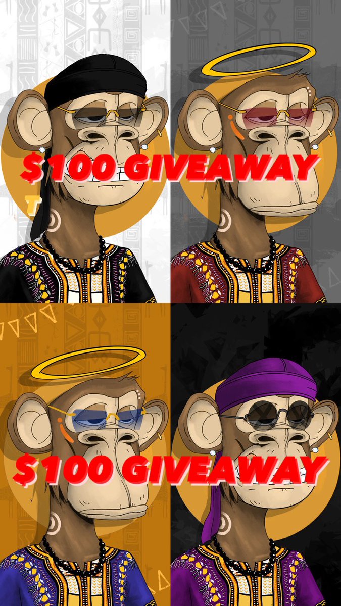 AfricanBoredApe's tweet photo. TRY TO WIN $100

1-follow the Twitter account or/and the Instagram account.

2- On Twitter: Like and retweet the post
On Instagram: Like/Share this post on your story and tag 3 other friends

3- Send a screenshot when you done

Winner on Friday 

#NFTCommunity #NFT #opensea https://t.co/MhSMrkTNWi
