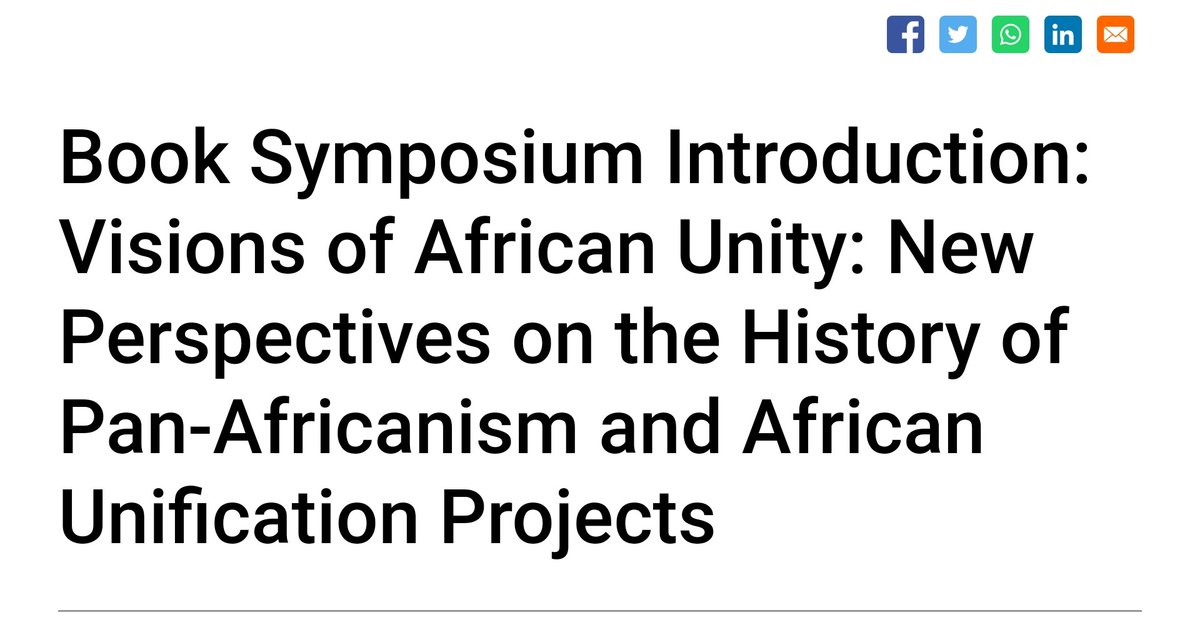 📣📣 Book Review Symposium 'Introduction: Visions of African Unity: New Perspectives on the History of Pan-Africanism and African Unification Projects' by @FrankGerits & Matteo Grilli ⬇️ afronomicslaw.org/category/analy…