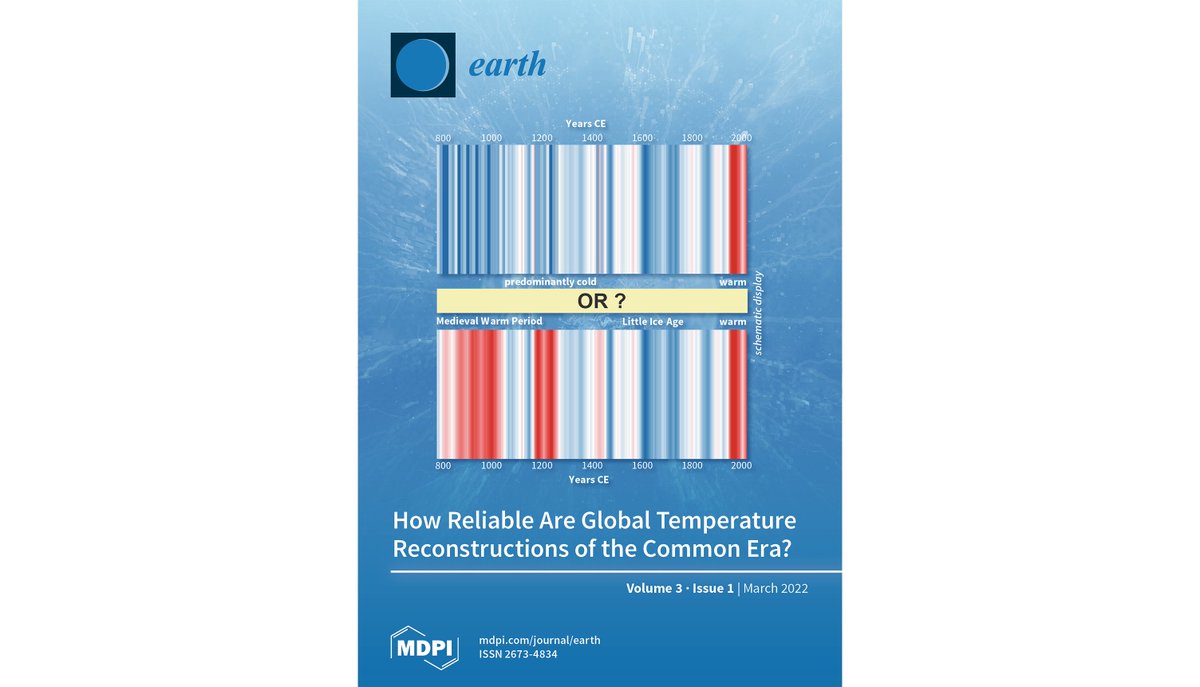 Earth_MDPI's tweet photo. 📢Released: Volume 3, Issue 1 (March 2022) – 29 articles
https://t.co/EOd1XCR5Nh
Issue cover: 
"How Reliable Are #GlobalTemperature Reconstructions of the Common Era" 
@SebLuening
@PLengsfeld
@MDPIEnvironment https://t.co/09rK7oi1TP
