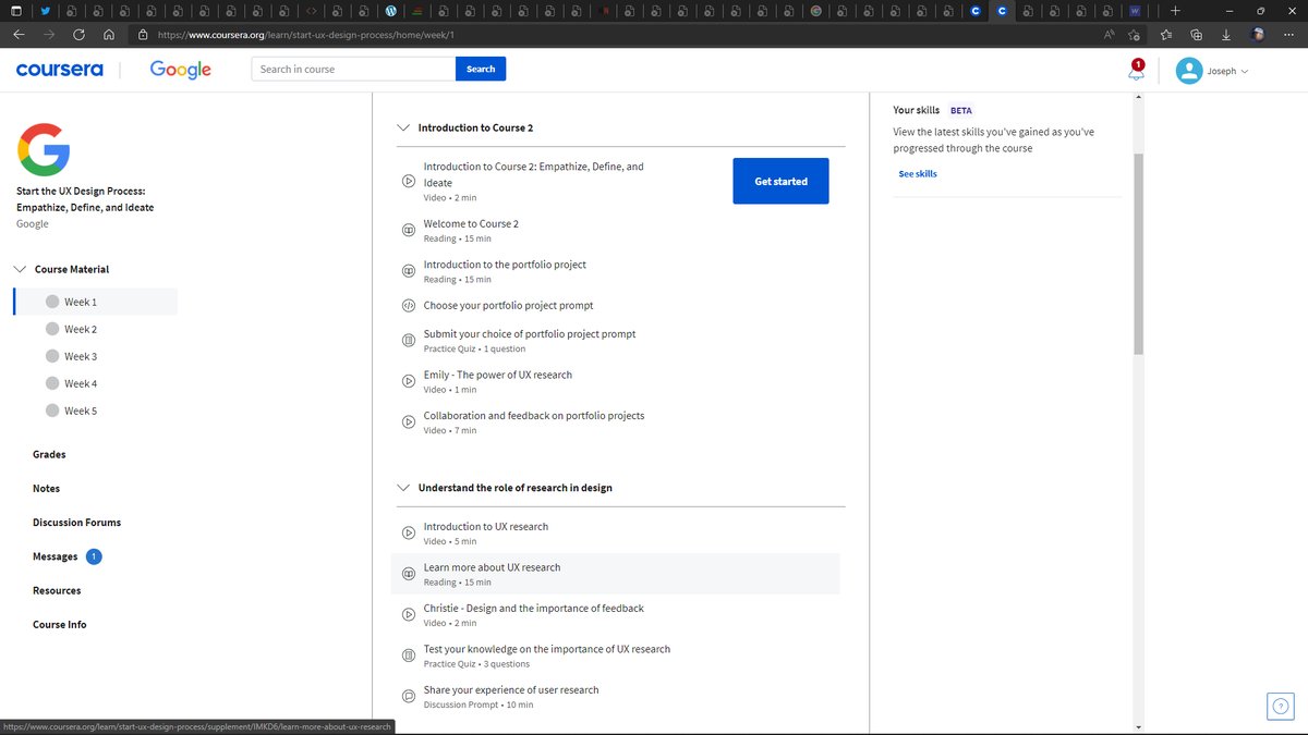 Joetronica's tweet image. Just finished the 1st Course of the Google UX Design Professional Course, currently entering 2nd Course.

So far I have learnt about user experience and why it&apos;s important for users and businesses, and learned what makes a design good for the user.
#Google #uxbasics #UXUI #tech