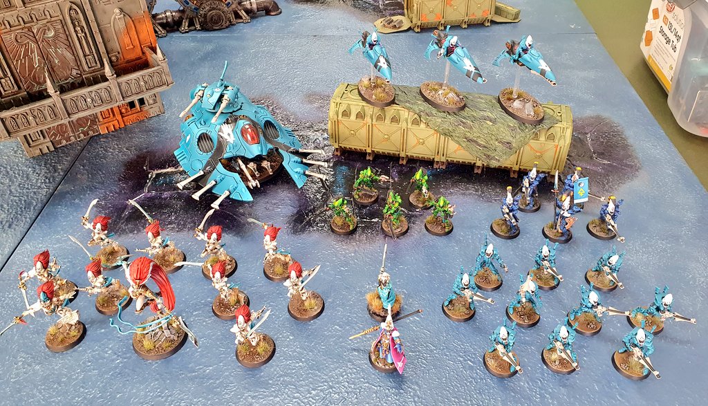ZweihanderHall's tweet photo. Played in my first 40k singles tournament on the weekend! Was only 1000pts and super casual at the local GW store, but ended up undefeated over 3 games and came 3rd overall. Don't think I'll be getting into Voidweaver meta anytime soon, but these small tourneys are super fun. 🥳 https://t.co/MTjApWn87K