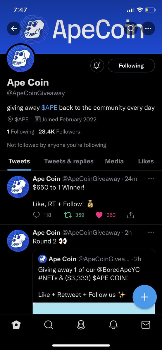 pompampuriin's tweet photo. @ApeCoinGiveaway ☑️ 🙏🏻🙏🏻 https://t.co/tSV5ItH4F1