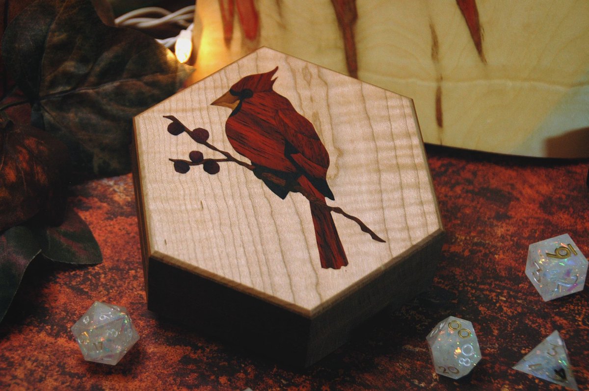 StingandSaw's tweet photo. To celebrate my mom having a successful recovery and because I'd like to make room for new designs, both of these #marquetry #dicevaults will be on sale at 40% off from right now until #MothersDay

These designs will no longer be available to purchase for the rest of the year. https://t.co/ML8FStEI84