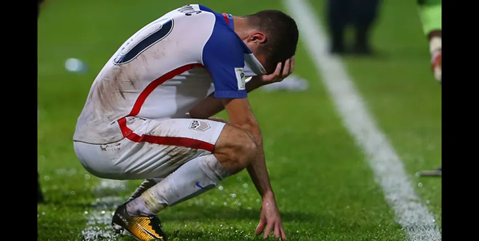 rogbennett's tweet photo. 1,629 days between these 2 images. The agony of failing to qualify for World Cup. Then, exhilaration of scoring the hattrick that takes US Men to the cusp of return. Can't imagine what Pulisic is experiencing in this moment. Exorcising ghost of failure with Tenacity and Wonder 🇺🇸 https://t.co/48pzPBpDoq