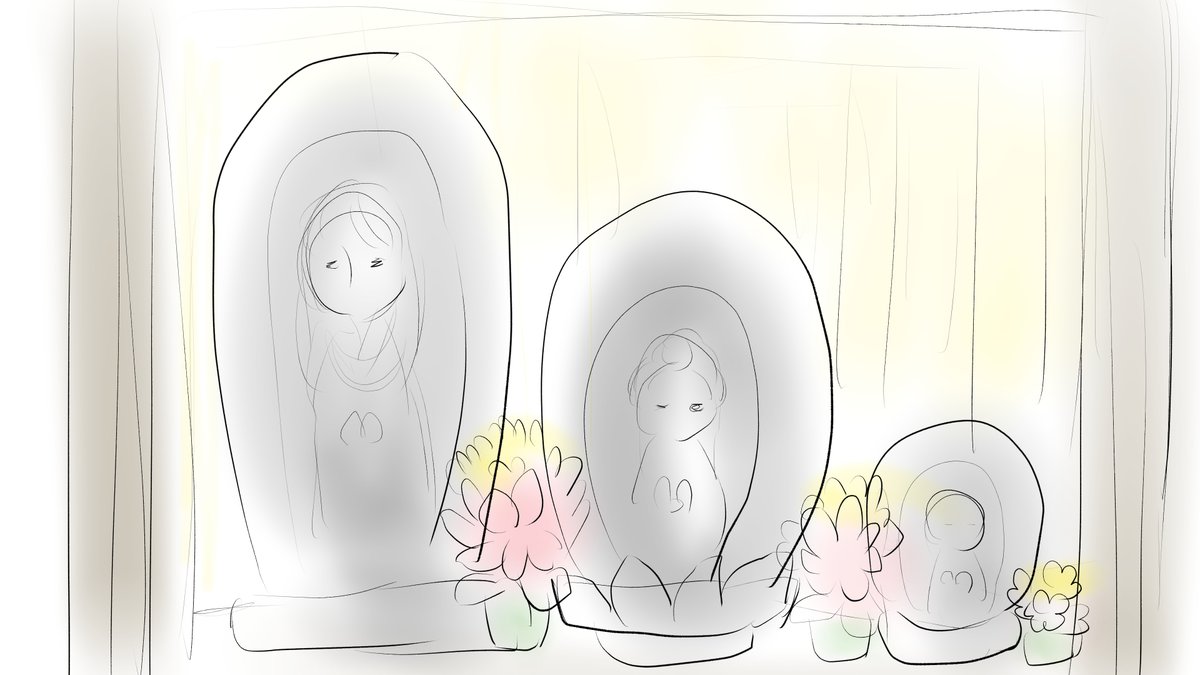福娘様昔話牡丹灯籠ラフ
後はおまけのページでラフが終了です(*'▽`*) 