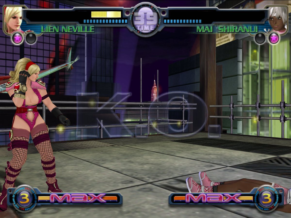 NintenCano's tweet photo. @AmeizingLewds Hi.
I know I am very late to reply this but if you have free time.
Could you draw Lien Neville from the King of Fighters wearing her pink/purple costume? https://t.co/etRgh5pnqK