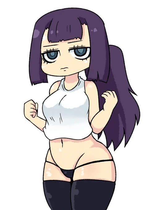 手書きの無表情貧乳を清書。足が太くなった