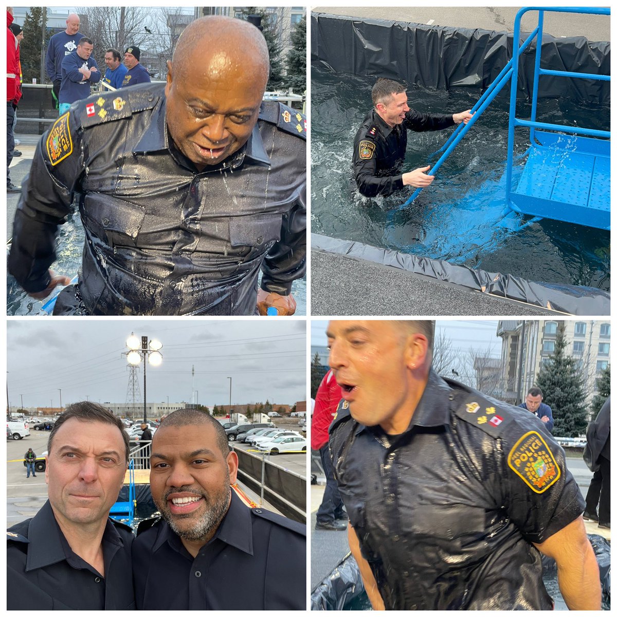 DeputyOdoardi's tweet photo. Wow!  @PeelPolice members, volunteers and community soaked it up and raised new record funds for @SOOntario yesterday. It was so worth the cold dip as we were all #freezinforareason.  Big TY to @LETRPeel volunteers and of course all our donors and sponsors! https://t.co/XZnYanDmS2
