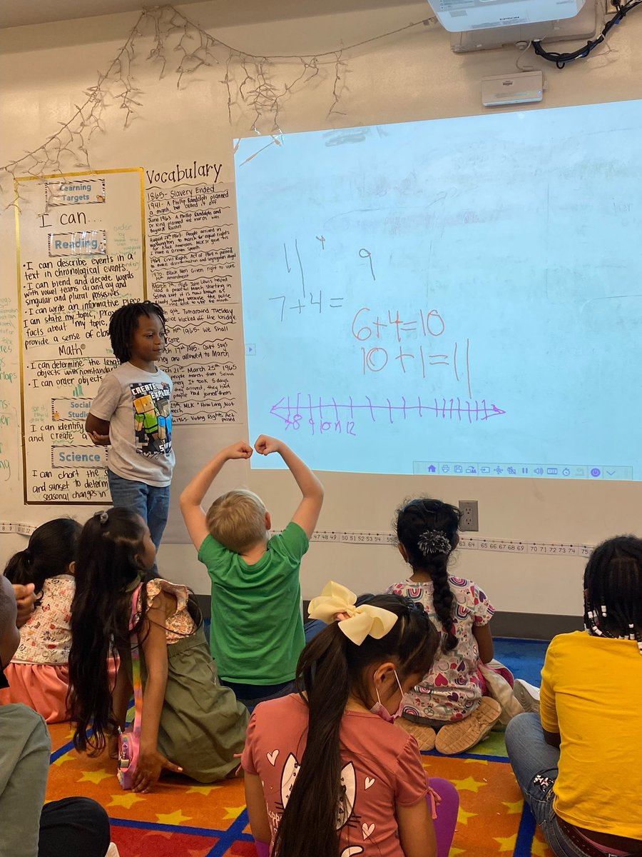 My 1st graders never cease to amaze me. This week, they made a voting rights timeline about the March on Washington and Selma Bridge crossing, used iteration and place value to measure, read with their 5th grade buddies, and even lead their own number talks! #TCSLearns