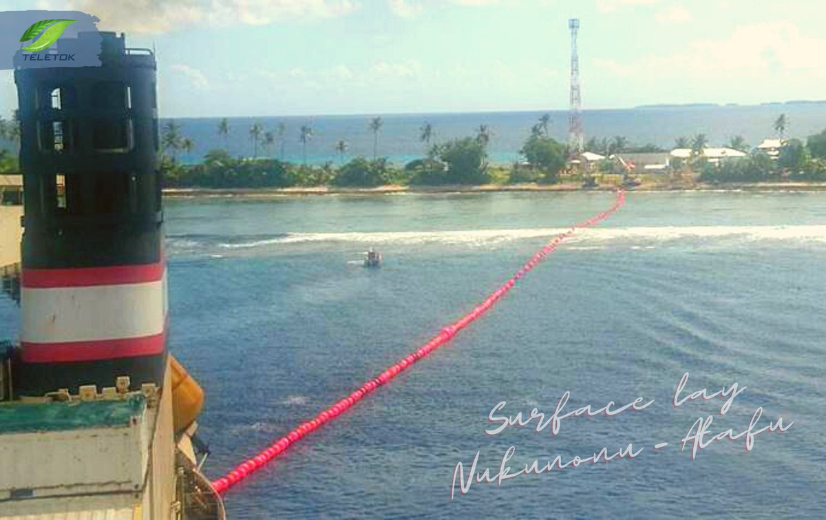 TeletokT's tweet photo. Surface Laying from Nukunonu to Atafu is now completed. Hooray!
#cable #Tokelau #surfacelay #cableinternet #atafu https://t.co/yTGqVk7fvz