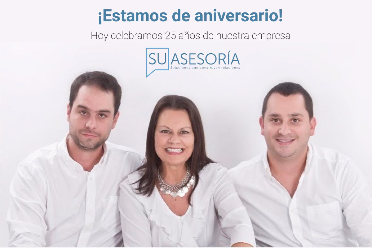SuAsesoria's tweet photo. Hoy celebramos 25 años de crear alianzas que trascienden lo comercial y se convierten en familia, de servir a la comunidad, de protección y seguridad. Estamos felices del recorrido logrado y de todo lo que falta por recorrer JUNTOS 🙌🏼✨ https://t.co/UHJOtiguww