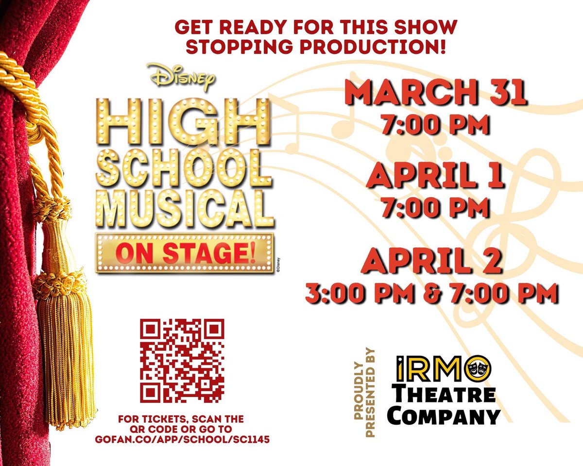 IrmoHigh's tweet photo. ๐ถ Itโs finally almost opening night โ itโs soooooo good โ donโt miss it!!
@irmotheatreco @irmocfa #ThisIsIRMO #IrmoArts #IrmoStrong #IrmoMagnet #HighSchoolMusical https://t.co/8BzSviJljd