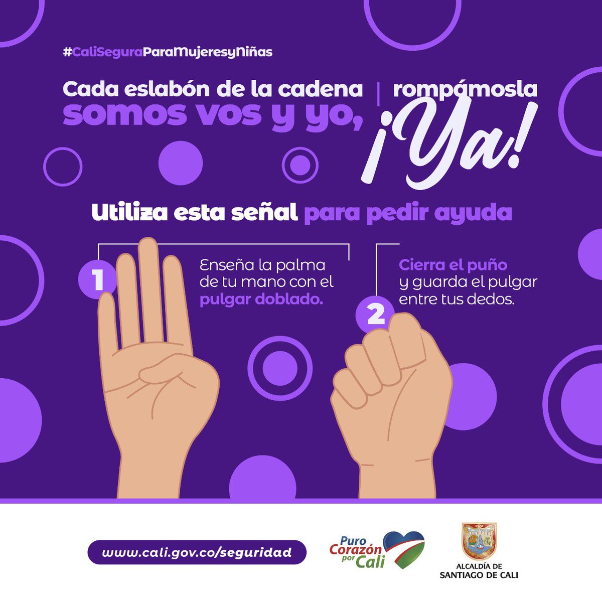 Conoce está señal de auxilio? Se utiliza para pedir ayuda en caso de ser  víctima de cualquier tipo de violencia. Te invitamos a usarla en caso de  ser necesario y reconocerla cuando, image size:1200x1200