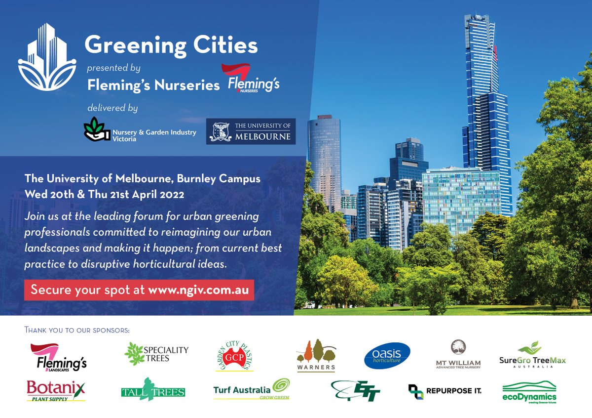 Join us on Wed 20th &amp; Thu 21st April 2022 - to learn and discuss how the GIRG and leading industry professionals are striving to transform our cities into greener, healthier places.

Program and Registration:
ngiv.com.au//NGIV/News/NGI…