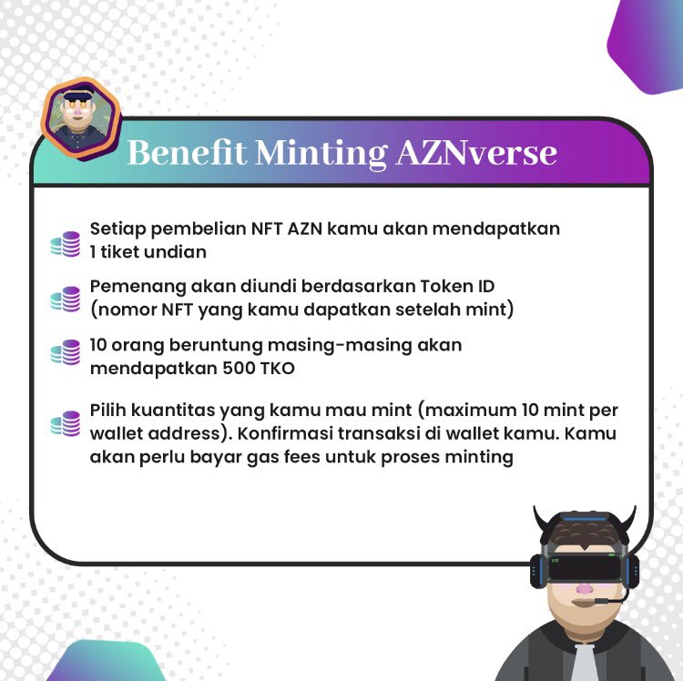 Baru tau caranya minting kaya giniii guyss, buat kalian yang kepo bgt nihh check this out guyss. Ayoo buruan minting <a href="/AZNverse/">AZNverse</a> NFT di galler.io/en/collection/…
#AZNNFTLAUNCH