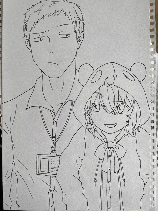 引っ越し準備してたら前に描いた社と笹木出てきた 