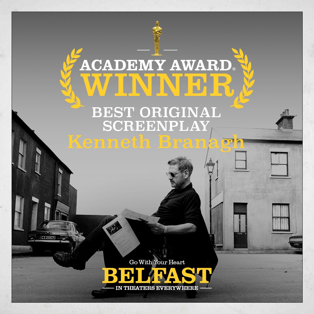 Kenneth Branagh WINS the Academy Award for Best Original Screenplay for #BELFAST! 🏆 Thank you to @TheAcademy and huge congratulations to Ken!