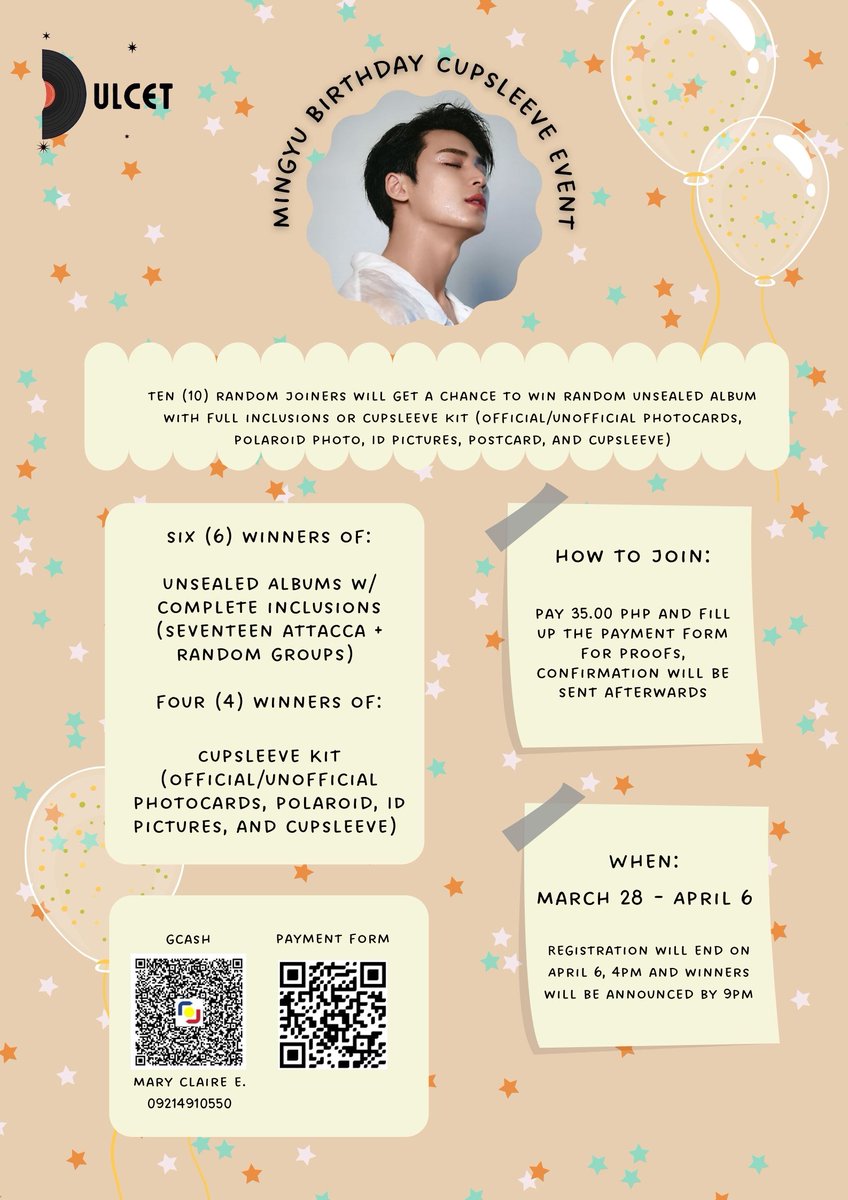 Dulcetshop's tweet photo. Hi sweeties! Our little rockstar’s birthday is just a week away! To celebrate it, we organized a cupsleeve event where ten (10) random joiners will have a chance to win 6 unsealed albums with full inclusion or cupsleeve kits for just 35.00 PHP! https://t.co/j7Q5ZDKCAi