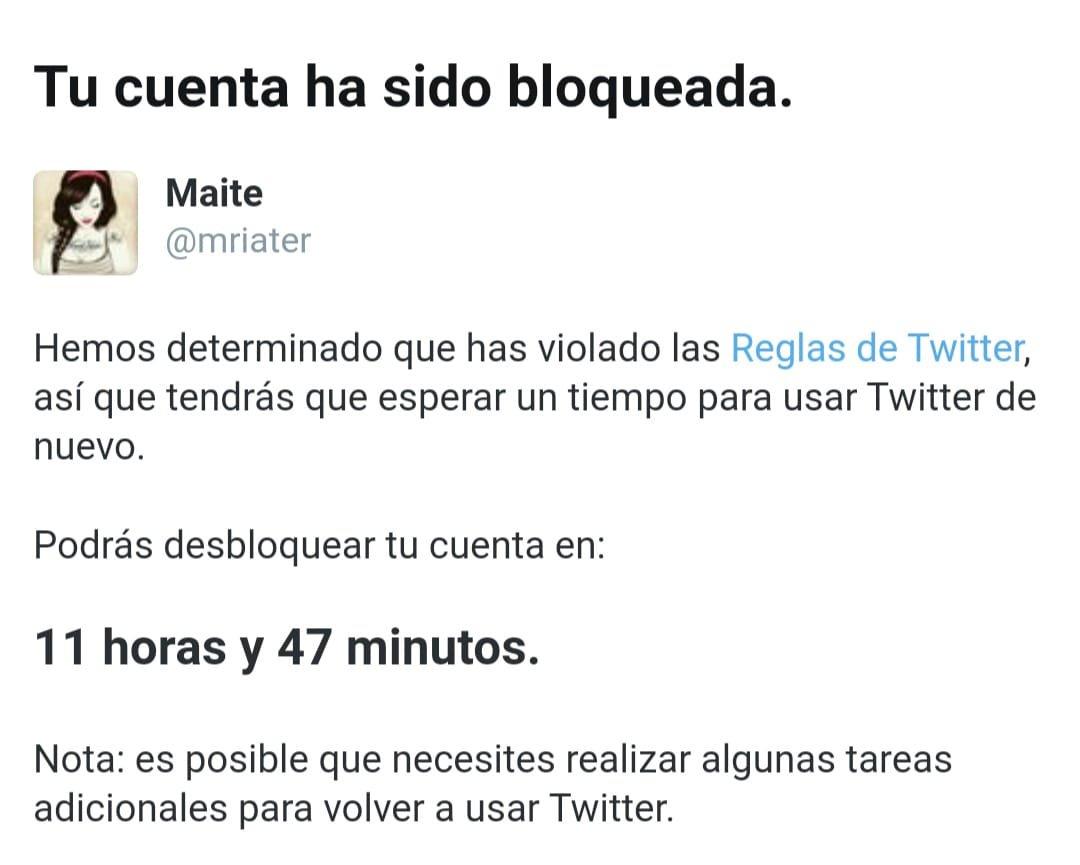 PabenSVQ's tweet photo. Pues empezamos el lunes con cuentas bloqueadas, cuentas de mujeres, de mujeres feministas. Pues no @TwitterEspana #YoConMaite https://t.co/6m6u5uVYTA