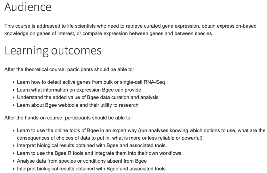 Announcing our 2022 <a href="/ISBSIB/">SIB</a> course "Gene expression made useful easily: tools and database of Bgee".
½ day of lectures on processing, curating and integrating #rnaseq, #singlecell &amp; other data
½ day of Bgee web tools
1 day of Bgee R tools
sib.swiss/training/cours…
#Bioinformatics