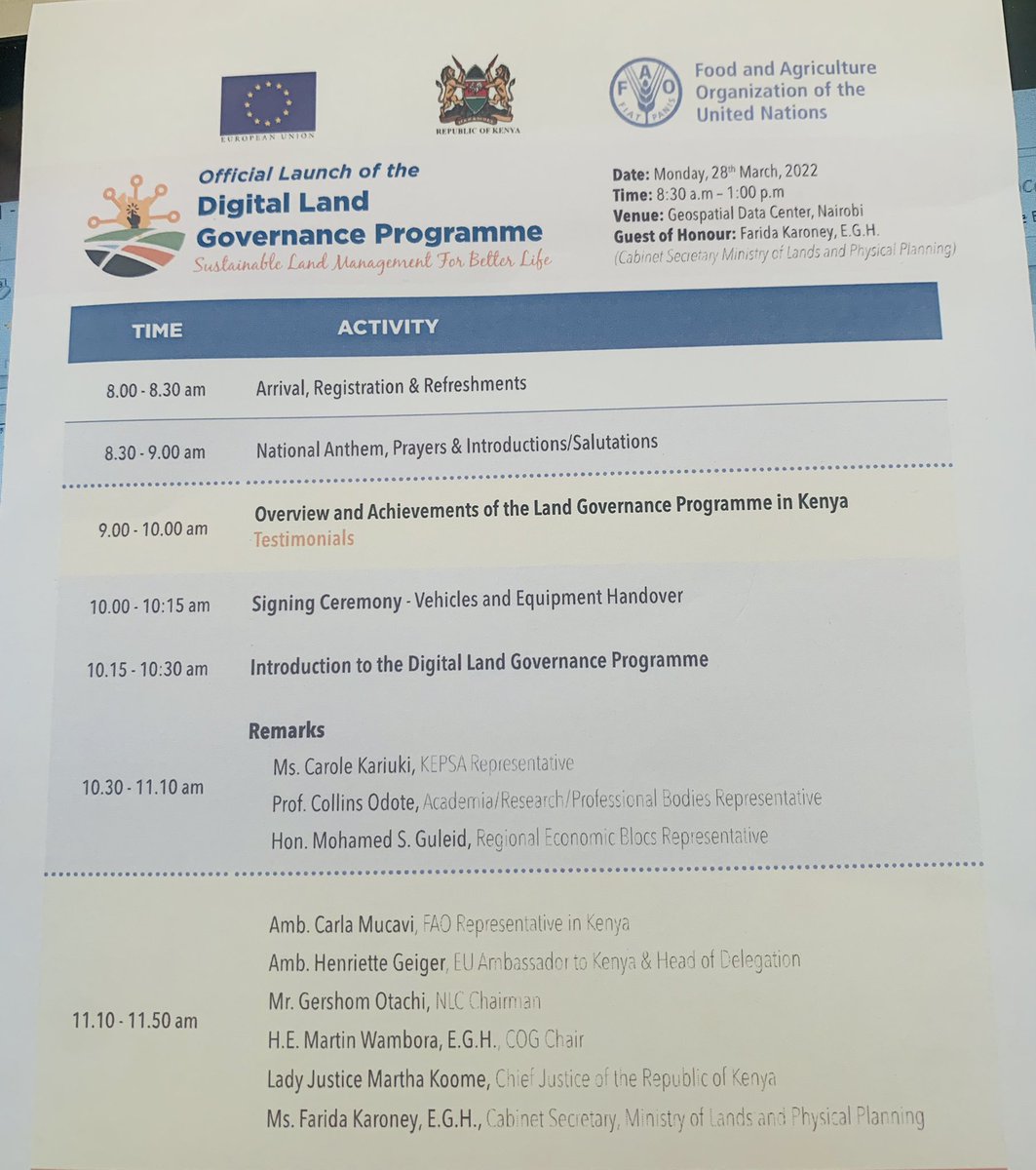 jessicaoluoch2's tweet photo. Today @KELINKenya is attending the launch of #DigitalLandGovernanceProgramme at survey Kenya by @FAOKenya
#strategicpartnerships @RaouiNgugi @akach_otieno @RECONCILE1999 https://t.co/TzF2v7rPQs