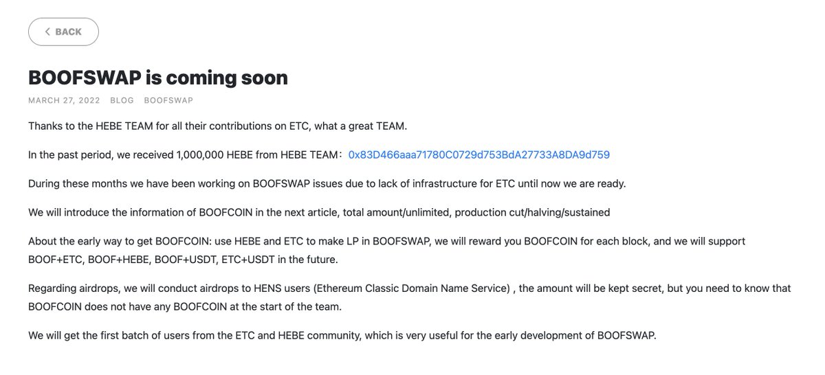 BoofSwap's tweet photo. BOOFSWAP is coming soon!!! @eth_classic @BlockHebe 
👉https://t.co/3S3MagIVkK
#EthereumClassic #DeFi #ETC #ETCArmy $ETC https://t.co/GpaS0sqNXv