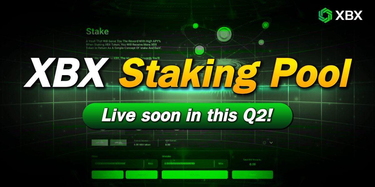 Our coming XBX #Staking Feature... see us around in Q2!😎🔜