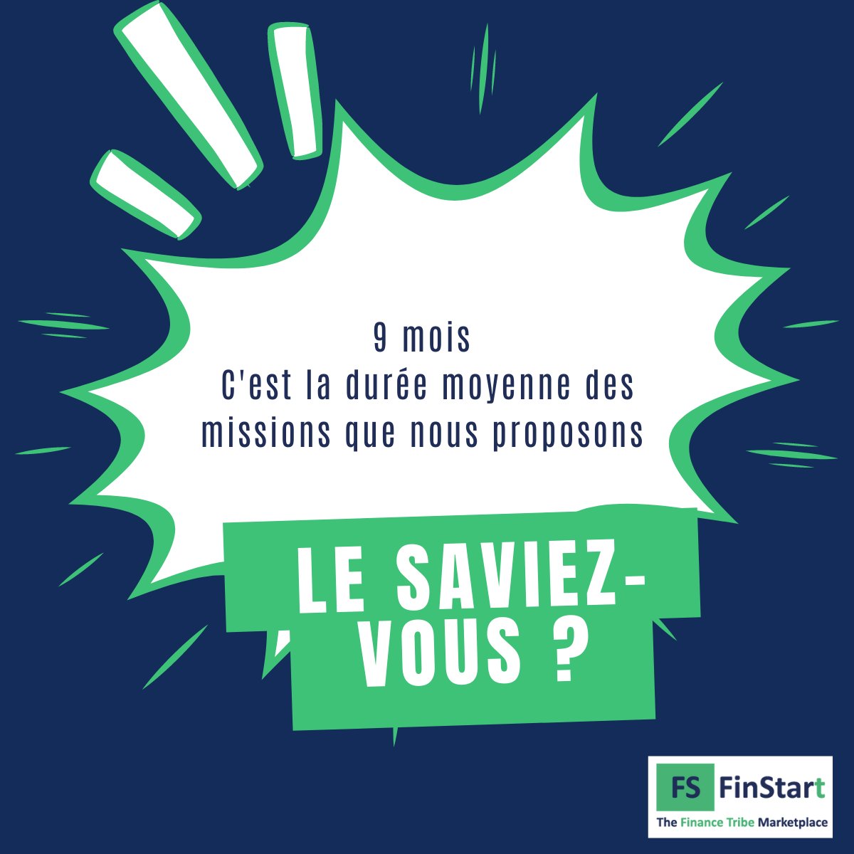 FinstartI's tweet photo. 💡Le saviez-vous ? 

➡️La durée moyenne des missions que nous proposons à nos freelances est de 9 mois, mais cela peut aller jusqu’à 3 ans. 

N’hésitez plus et franchissez le pas ! Devenez freelance avec @FinStart 
 
Pour devenir FinStarter : https://t.co/qH0DsFDKpX https://t.co/wsedlXY0nK