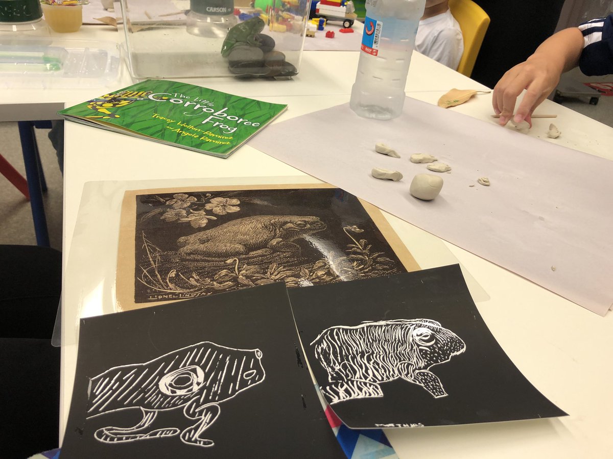JulieOverton01's tweet photo. Learning about frogs @LHospitalSchool today. Students then did scratch art, made clay models and one even did animation using a green screen. The green tree frog from @GeorgesRiverEEC was witness to it all. 🐸 https://t.co/FlD786Xm2B