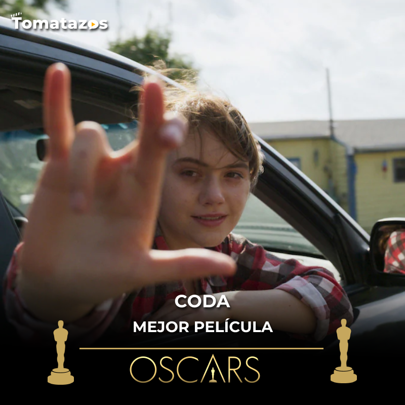 TomatazosCom's tweet photo. #Oscars 
El filme #CODA gana Mejor Película. Es la primera vez que una producción de streaming se lleva el premio. 🏆

Acá la lista actualizada de ganadores🔗https://t.co/OSfJSX9x26🍅 https://t.co/y46Pqxu1Y7