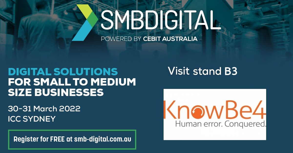smbdig's tweet photo. We are looking forward to having @KnowBe4 onsite. 

KnowBe4 is the world’s largest integrated platform for new-school security awareness training and simulated phishing. 

Visit their stand B3

#smb #smbdigital #expo #conference https://t.co/nIqm4l9Aka