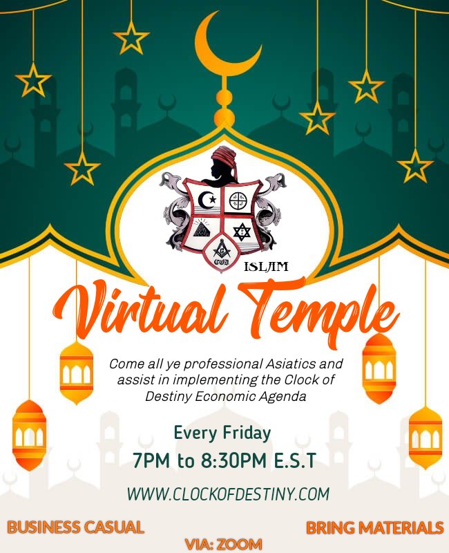 Come all ye professional Asiatics and assist in implementing the Clock of Destiny #Economic #Agenda #MoorishAmerican