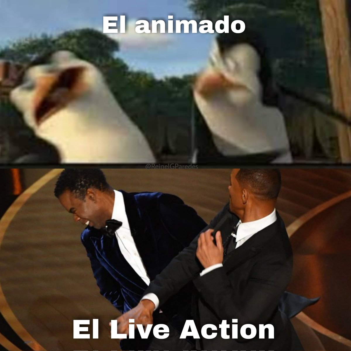 ReinelGParedes's tweet photo. Todo aclarado. Lo de Will Smith en los #Oscar fue un Live Action de los pingüinos de Madagascar. https://t.co/zngm8r7GFs