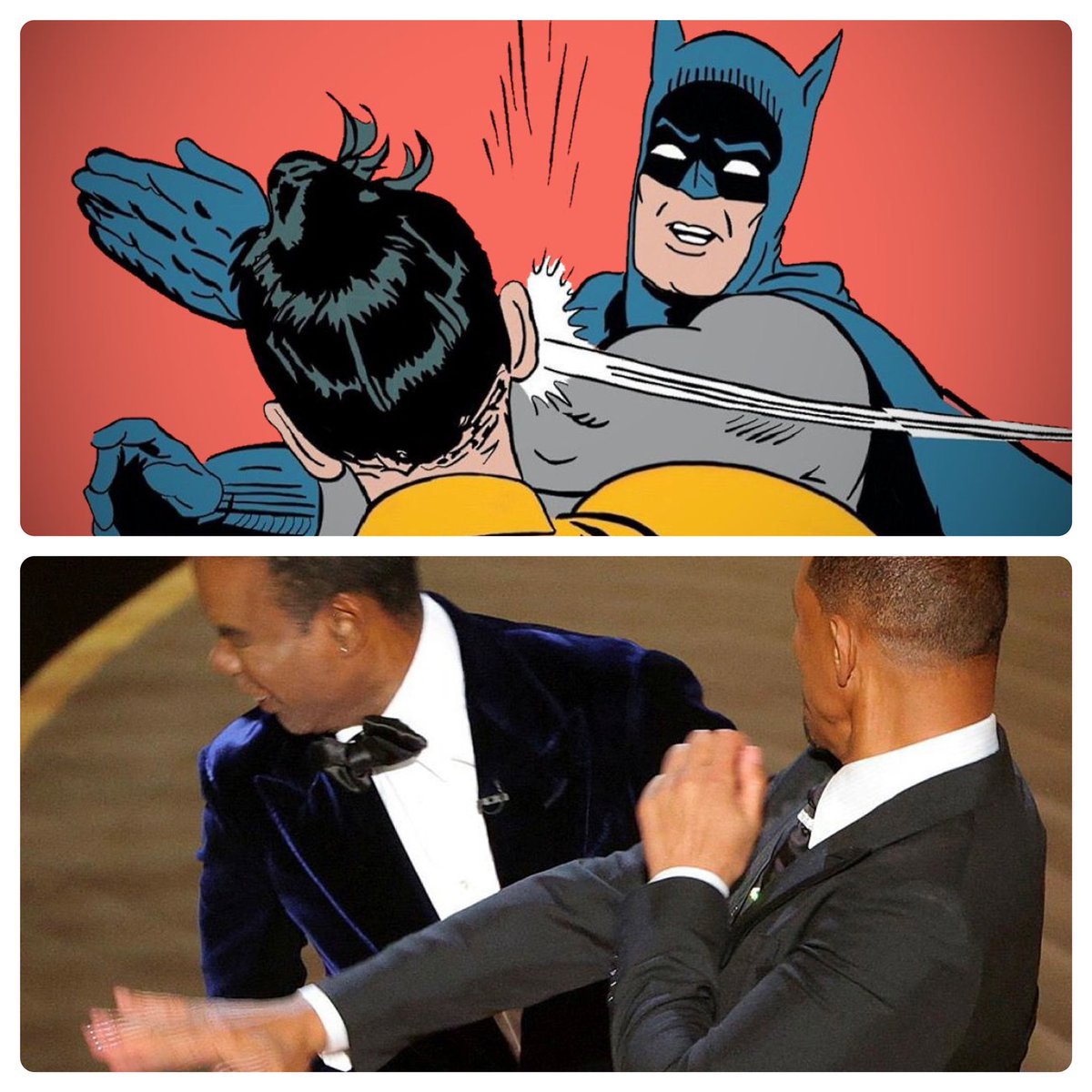 Paulsecrest's tweet photo. When fantasy meets reality. #willsmithchrisrock #Oscars2022 #slap #ouch #willsmith #chrisrock #thatescalatedquickly https://t.co/HoQ4oJVUeo