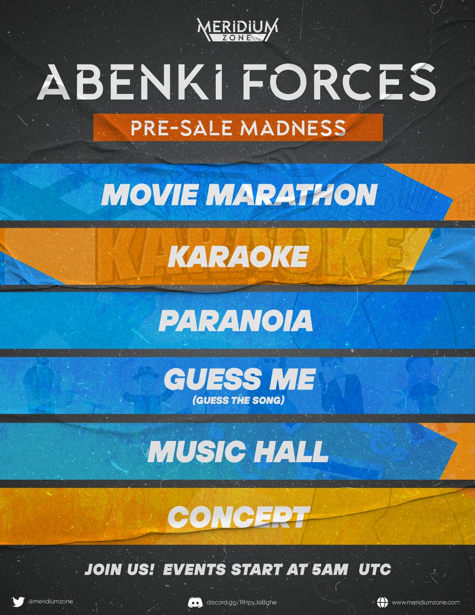 meridiumzone's tweet photo. 🎉🎉🎉Join us and have fun in these series of events that will last THE WHOOOOLE DAY!🎉🎉🎉

🚨PRESALE BEGINS MARCH 28!🚨

#MeridiumZone #AbenkiForces #NFT #NFTCommunity #NFTdrop https://t.co/mnctR9sUUh