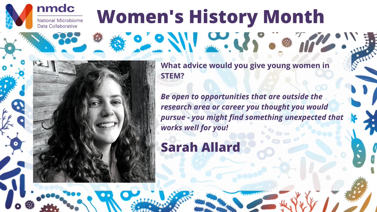 Dr. Allard @sallardvt is a Project Scientist @UCSanDiego conducting #Microbiome research for safe food & healthy #Ecosystems. She is Diversity Coordinator for the Microbiome and Metagenomics Center & part of @NIH’s Nutrition for Precision Health program. #WomensHistoryMonth
