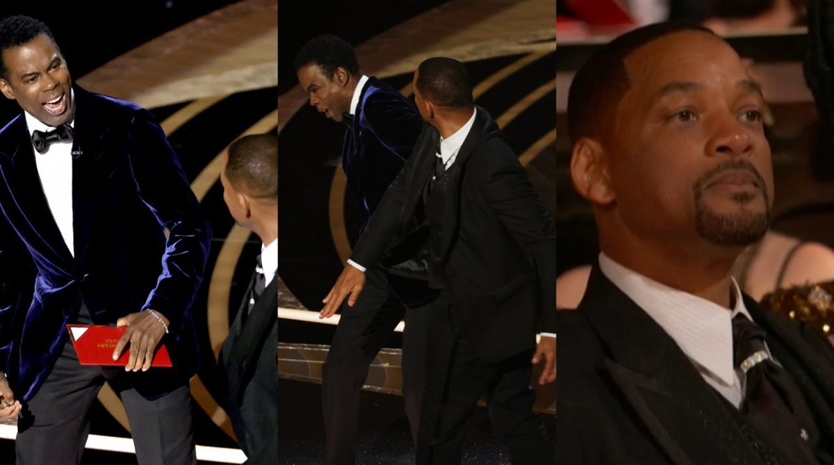jmfilter21's tweet photo. Will Smith se limitó a dar una bofetada a Chris Rock por llamar "calva" a su mujer, haciendo bromas innecesarias, y la esposa de Will sufre de alopecia. Y aun así ganó el Oscar, con un discurso increíble.

Will, nunca decepcionas. https://t.co/mAzj6pE0IV
