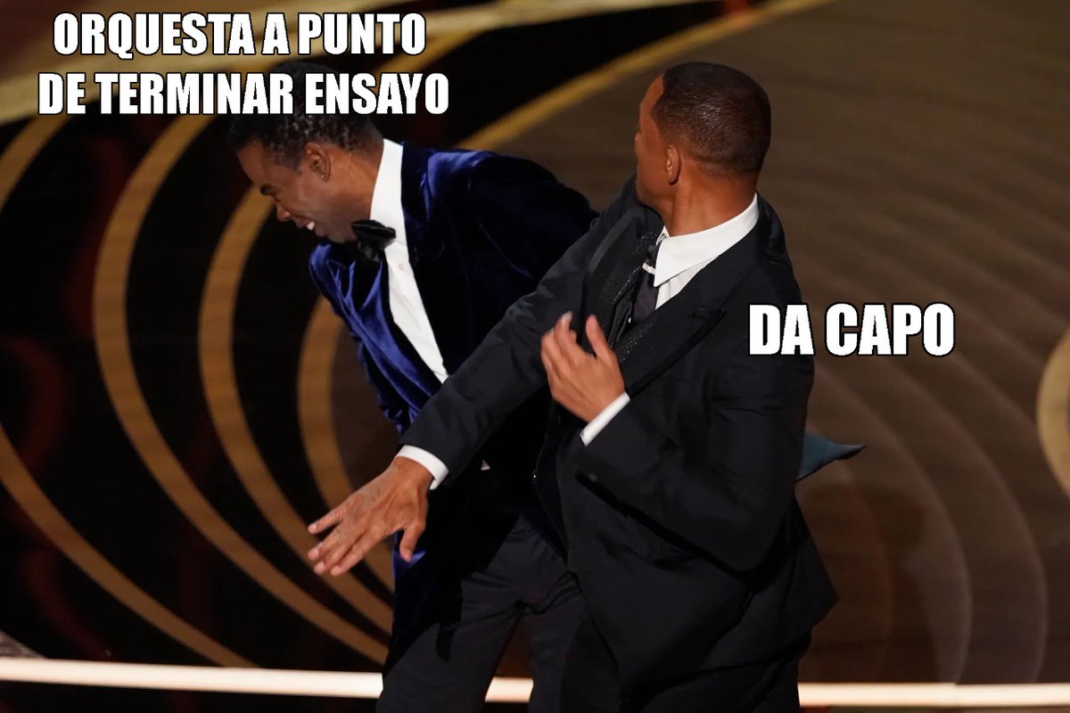 Así se siente cuando quedan 5 minutos de ensayo y la directora <a href="/Danitza_VO/">Danitza Villarroel Orrego</a> dice Da Capo #AcademyAwards #Oscars2022 #WillSmith #music